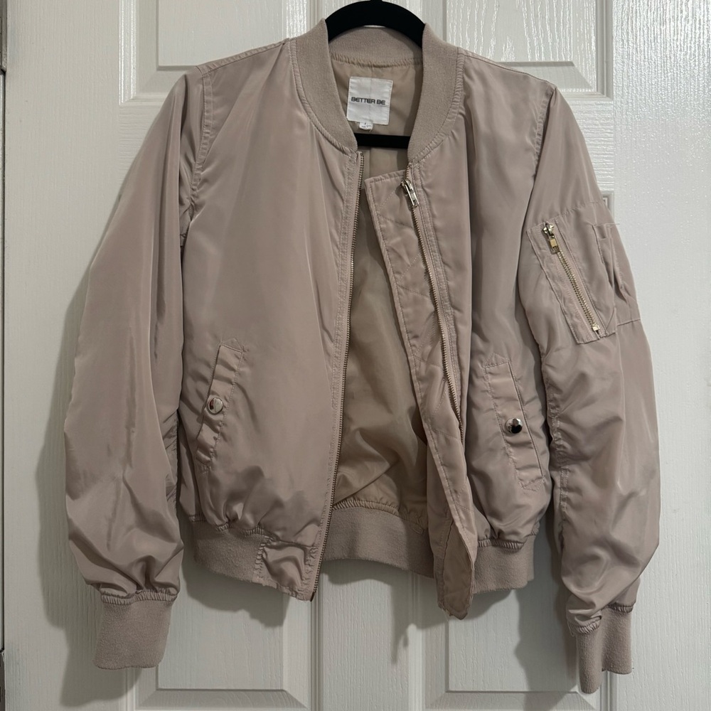 Beige Bomber Jacket Women’s